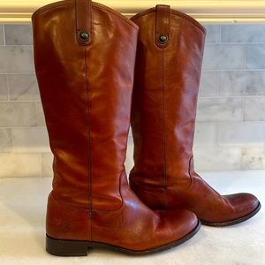 Frye Melissa Button Boots Cognac